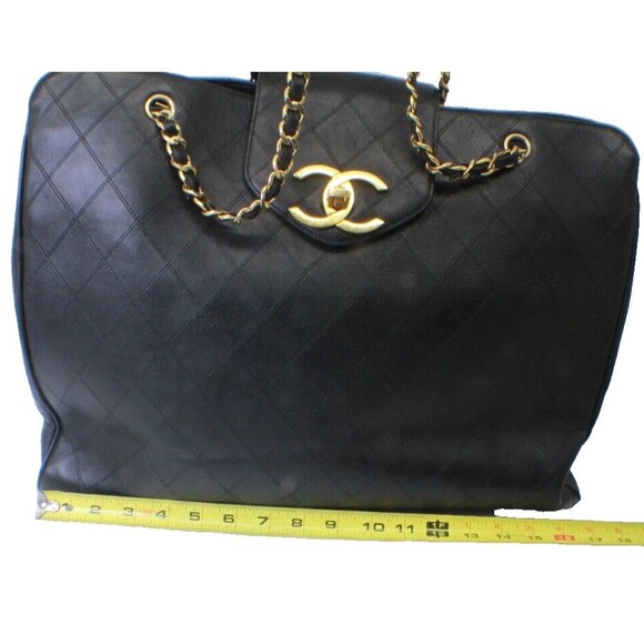 🔥 Chanel Black Quilted Supermodel XL Weekender Tote Bag Pre-Owned 🔥 - Picture 4 of 16